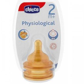 CHICCO BİBERON EMZİĞİ KAUÇUK ORTA AKIŞ İKİLİ