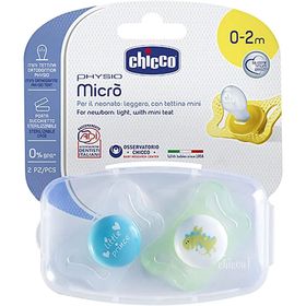 Chicco CC-001.003.170 - 0-2 Ay 2'li Erkek Asortili Physio Yenidoğan Silikon Emzik
