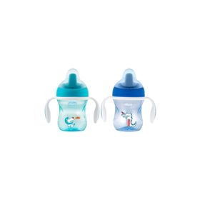 Chicco CHICCO-8058664081332 Chicco Yarı Yumuşak Uçlu Eğitici Bardak 6ay+ Erkek