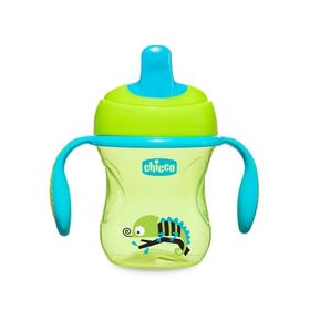 Chicco CHICCO-8058664081332 Chicco Yarı Yumuşak Uçlu Eğitici Bardak 6ay+ Erkek