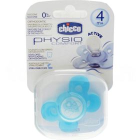 Chicco Comfort 4+ Ay Kelebek Silikon Emzik Mavi