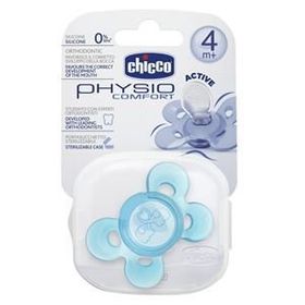 Chicco Comfort 4+ Ay Kelebek Silikon Emzik Mavi