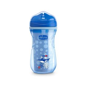 Chicco Mavi 266 ml Active Cup Baloncuk Desenli 14 M+ Isı Yalıtımlı Aktif Bardak