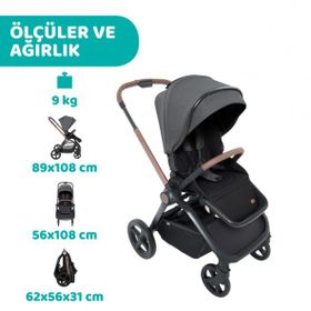Chicco Mysa Silver Grey Bebek Arabası