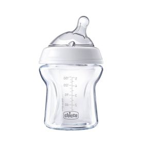 Chicco Natural Feeling 150 ml Şeffaf Cam Yenidoğan Yavaş Akışlı 0+ Ay Damaklı Biberon Seti