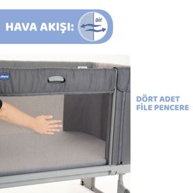 Chicco Next2Me Forever Moon Grey Anne Yanı Beşik