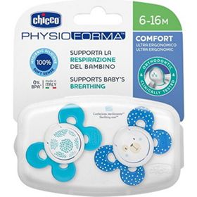 Chicco Physio Forma Comfort Mavi 6-16 Ay 2'li Silikon Emzik