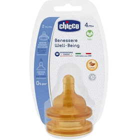 Chicco Wellbeing 4 Ay+ Hızlı Akış 2'li Kauçuk Biberon Emziği