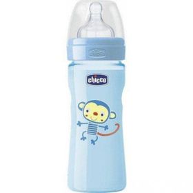 Chicco Wellbeing PP Renkli Silikon Akış Ayarlı 250 ml Erkek Biberon