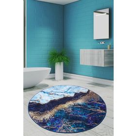 Chilai Home 140x140 cm Mavi Ocean Djt Çap Banyo Halısı