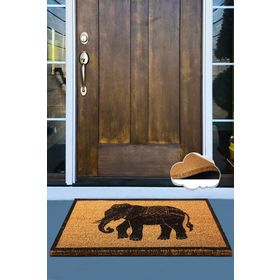 Chilai Home 40x60 cm Coco Elephant Siyah İç ve Dış Kapı Önü Paspas