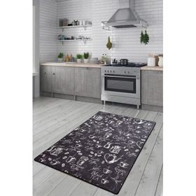 Chilai Home 80x200 cm Cappuccino Siyah Djt Mutfak Halısı