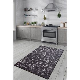 Chilai Home 80x200 cm Cappuccino Siyah Djt Mutfak Halısı