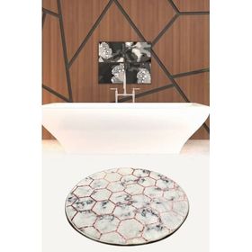 Chilai Home 8682125925967 Honeycomb Dijital Çap 100 cm Banyo Halısı