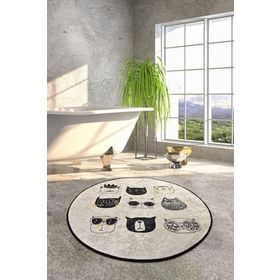 Chilai Home 8682125926018 Cutıe Dijital Çap 100 cm Banyo Halısı