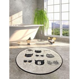 Chilai Home 8682125926018 Cutıe Dijital Çap 100 cm Banyo Halısı
