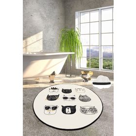 Chilai Home 8682125926018 Cutıe Dijital Çap 100 cm Banyo Halısı