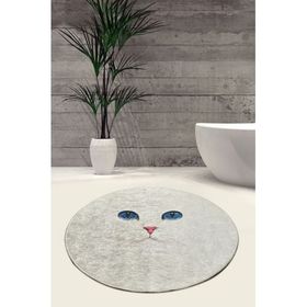 Chilai Home 8682125926124 Blue Eyes Dijital Çap 100 cm Banyo Halısı