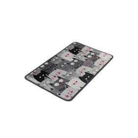 Chilai Home 8682125926131 Meow Gri Dijital 40x60 cm Banyo Halısı