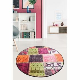 Chilai Home Alvina Renkli Djt Çap 100 cm Dekoratif Halı