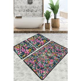 Chilai Home Antoryum Djt 3'lü Set Banyo Paspası Kaymaz Tabanlı Banyo Halısı Klozet Takımı