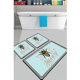 Chilai Home Apidae Djt 3'lü Set Banyo Paspası Kaymaz Tabanlı Banyo Halısı Klozet Takımı