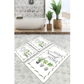 Chilai Home Artificiel Djt 3'lü Set Banyo Paspası Kaymaz Tabanlı Banyo Halısı Klozet Takımı