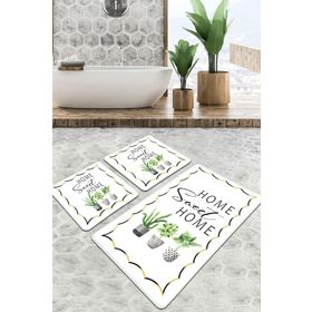 Chilai Home Artificiel Djt 3'lü Set Banyo Paspası Kaymaz Tabanlı Banyo Halısı Klozet Takımı