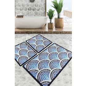 Chilai Home Azul Djt 3'lü Set Yıkanabilir Kaymaz Taban Banyo Halısı