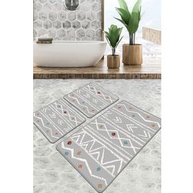 Chilai Home Ballocco Djt 3'lü Set Banyo Paspası Kaymaz Tabanlı Banyo Halısı Klozet Takımı