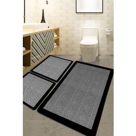 Chilai Home Barley Black Djt 3'lü Set Banyo Halısı