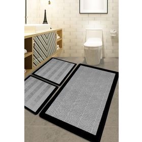 Chilai Home Barley Black Djt 3'lü Set Banyo Halısı