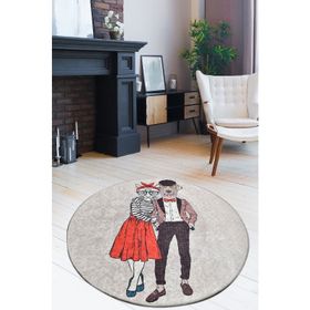 Chilai Home Best Couple Djt 140x140 cm Dekoratif Salon Halısı