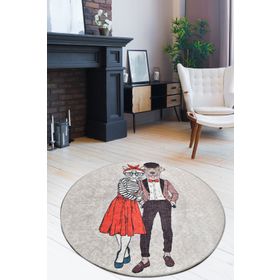 Chilai Home Best Couple Djt 140x140 cm Dekoratif Salon Halısı