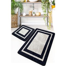 Chilai Home Black Frame 2'li Set Djt Banyo Halısı