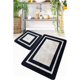 Chilai Home Black Frame 2'li Set Djt Banyo Halısı