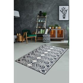 Chilai Home Blome Siyah Djt 100x200 cm Dekoratif Salon Halısı