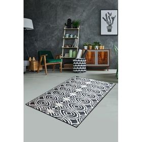 Chilai Home Blome Siyah Djt 100x200 cm Dekoratif Salon Halısı