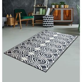 Chilai Home Blome Siyah Djt 100x200 cm Dekoratif Salon Halısı