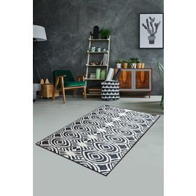 Chilai Home Blome Siyah Djt 80x150 cm Dekoratif Salon Halısı