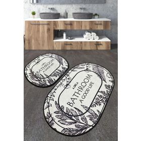 Chilai Home Buena Djt 2'li Set Yıkanabilir Kaymaz Taban Banyo Halısı