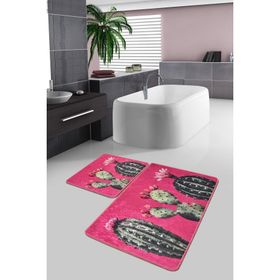 Chilai Home Cacto Djt 2'li Set Banyo Paspas Seti Kaymaz Tabanlı Klozet Takımı