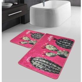 Chilai Home Cacto Djt 2'li Set Banyo Paspas Seti Kaymaz Tabanlı Klozet Takımı