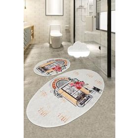 Chilai Home Cafe Djt 2'li Set Paspas Seti, Banyo Halısı Klozet Takımı