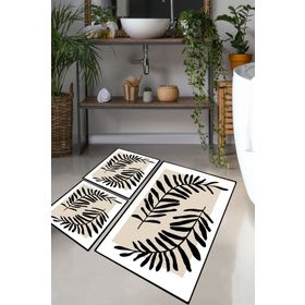 Chilai Home Casting Leaf Djt 3'lü Set Banyo Halısı