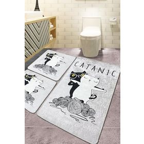 Chilai Home Catanic 3'lü Set Djt Banyo Halısı