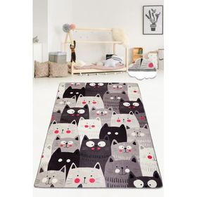 Chilai Home Cats 120x180 cm Gri Djt Çocuk Halısı