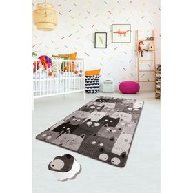 Chilai Home Cats 120x180 cm Gri Djt Çocuk Halısı