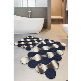 Chilai Home Circle Gold 2'li Set Djt Yıkanabilir Kaymaz Taban Paspas Banyo Halısı Klozet Takımı