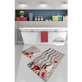 Chilai Home Coast 2'li Set Paspas Yıkanabilir Kaymaz Taban Banyo Halısı Klozet Takımı